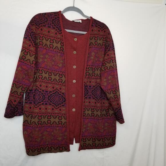 YS Studio Business Casual Cardigan Attached Tunic Multicolor 3/4 Sleeves Size 1X - Picture 5 of 7